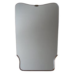 1950's Modernist Shaped Brass Wall Mirror