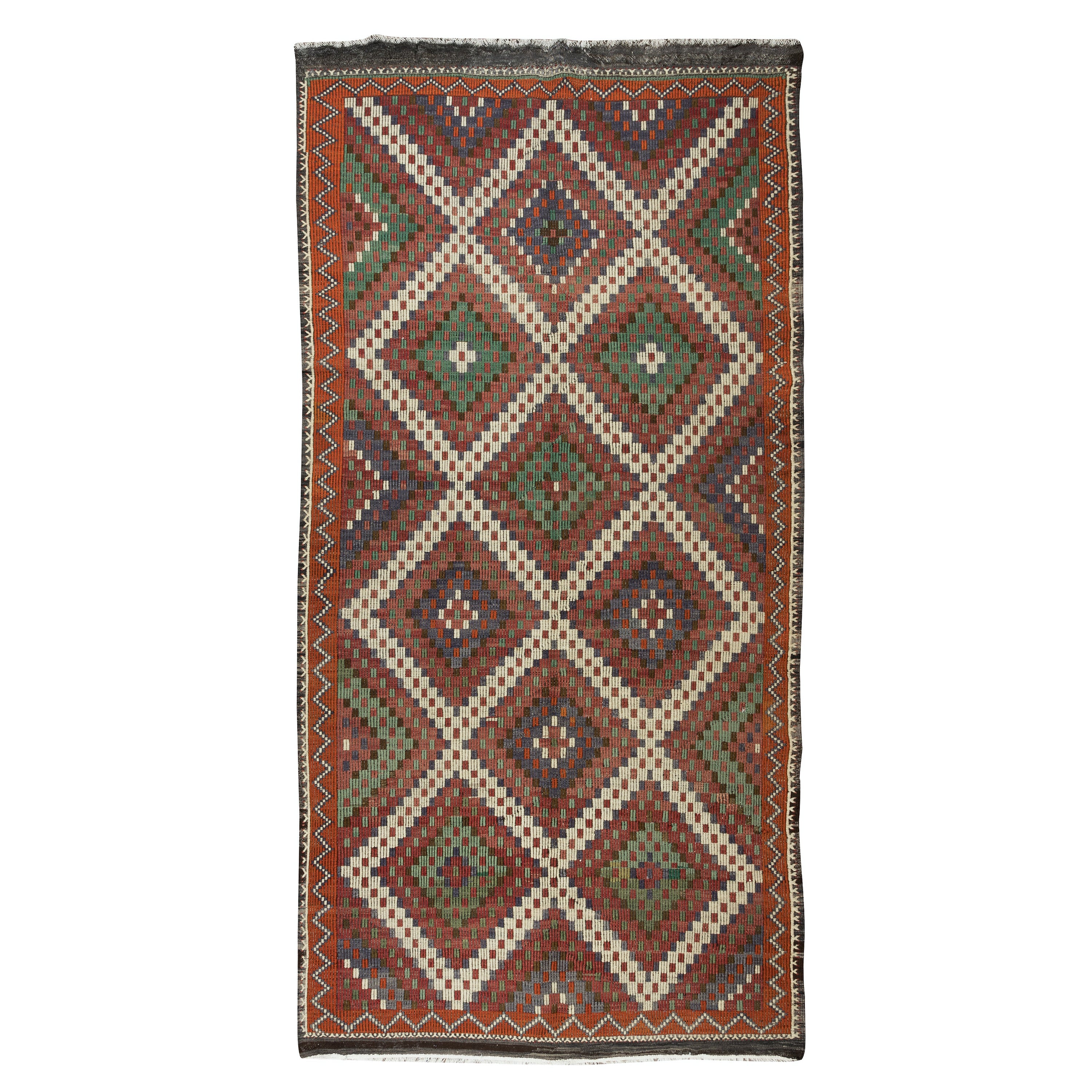 5.5x10.8 Ft Vintage Turkish Jijim Kilim, Handmade Rug, Colorful Carpet, All Wool For Sale