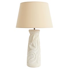 Carved Stone Table Lamp