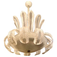 Venini Murano Glass Elegant Art Deco Chandelier Attributed to Tommaso Buzzi 1940