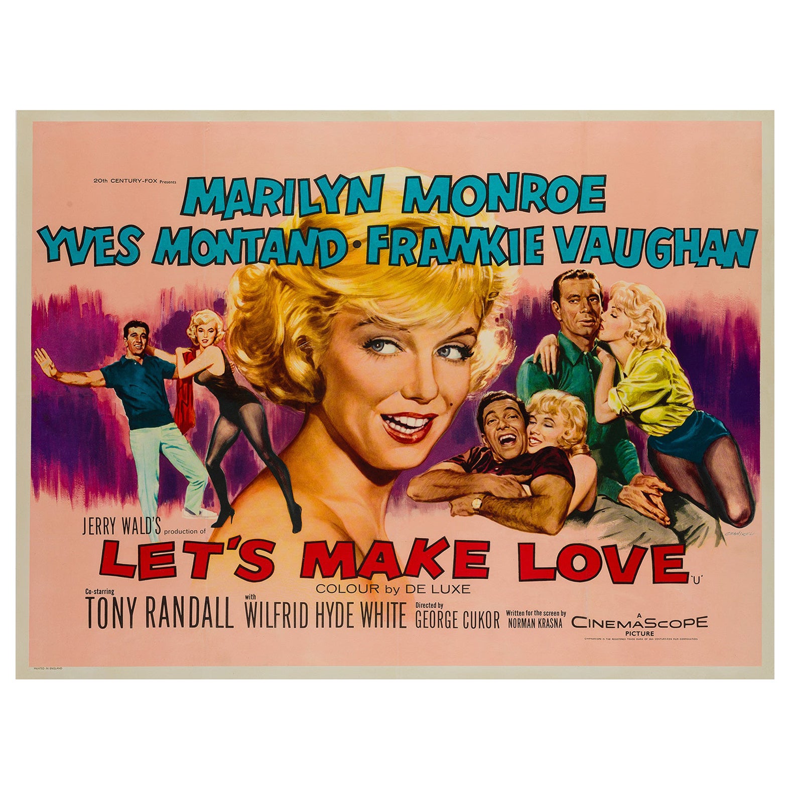 Affiche britannique d'origine du film Let's Make Love, Tom Chantrell, 1960