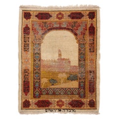 Antique Marbediah Rug Depicting Views of Jerusalem 
