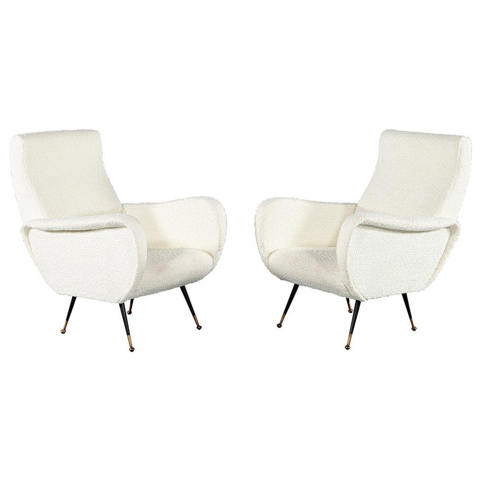 Pair of Italian Modern Lounge Chairs