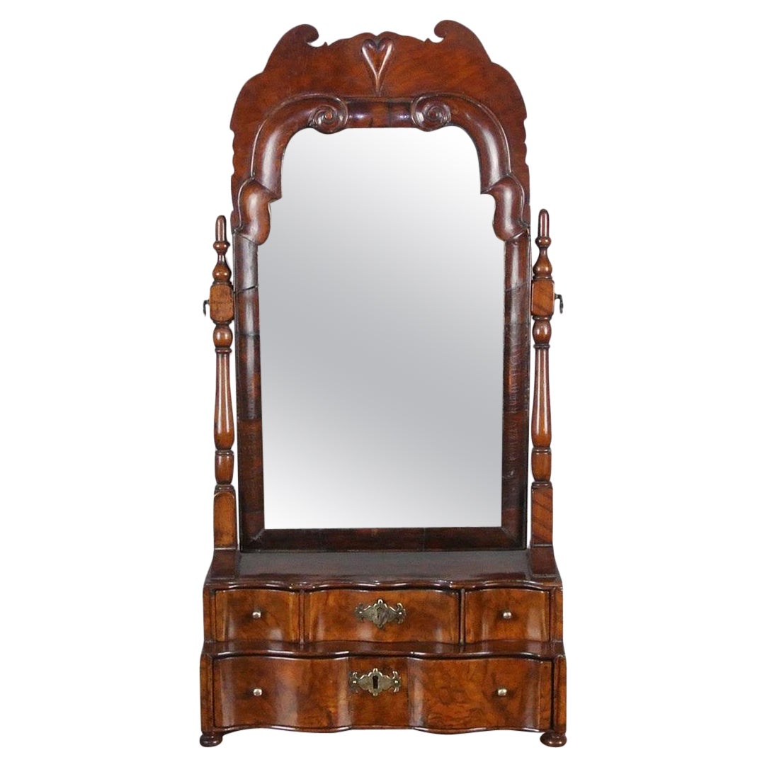 Beautiful Queen Anne Period Walnut Dressing Table Mirror c. 1710