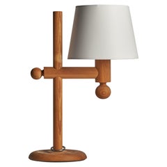 Uno Kristiansson, lampe de bureau en pin, Suède, années 1970