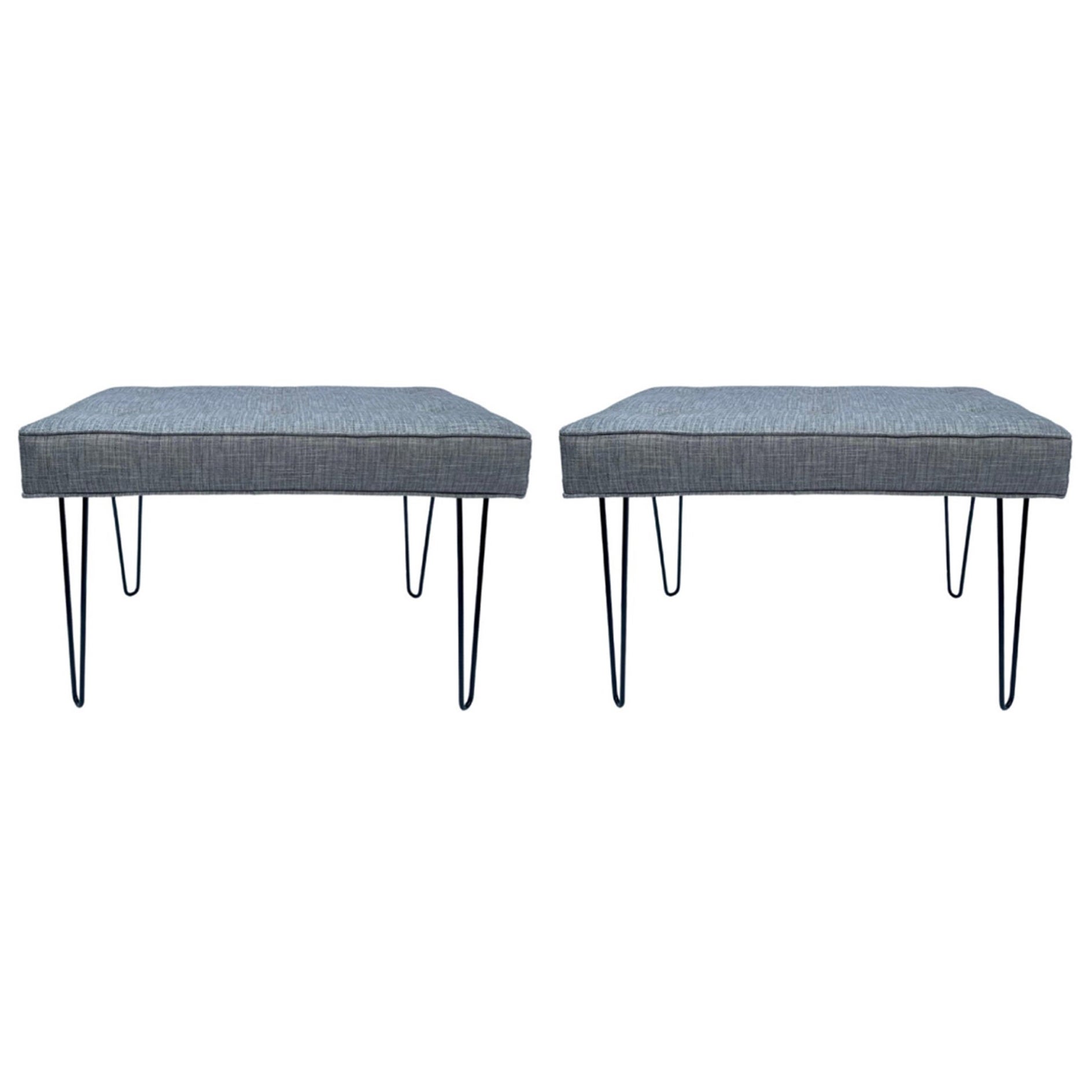 Pair of Midcentury Style Hairpin Benches Quick Ship