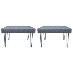 Pair of Midcentury Style Hairpin Benches Quick Ship