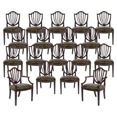 Antique Rare 19th Century Period Set of 12 Mahogany Dining Chairs in the Georgian Style