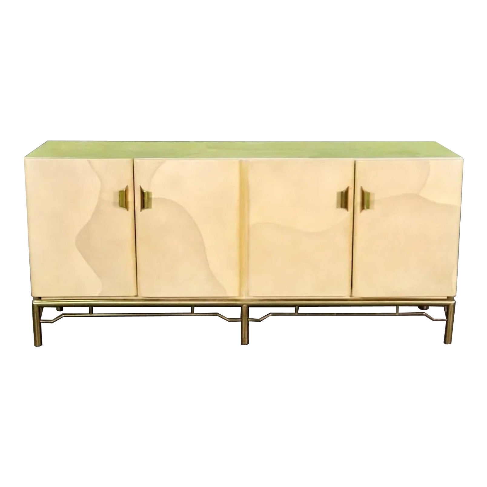 Goat Skin Lacquered Credenza For Sale