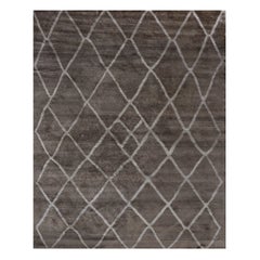 Hand-Knotted Silk and Mohair Moroccan-Style Rug