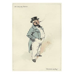 (KYD) - DICKENS - The Half-Pay Captain (from Sketches By Boz) - ORIGINAL SKETCH