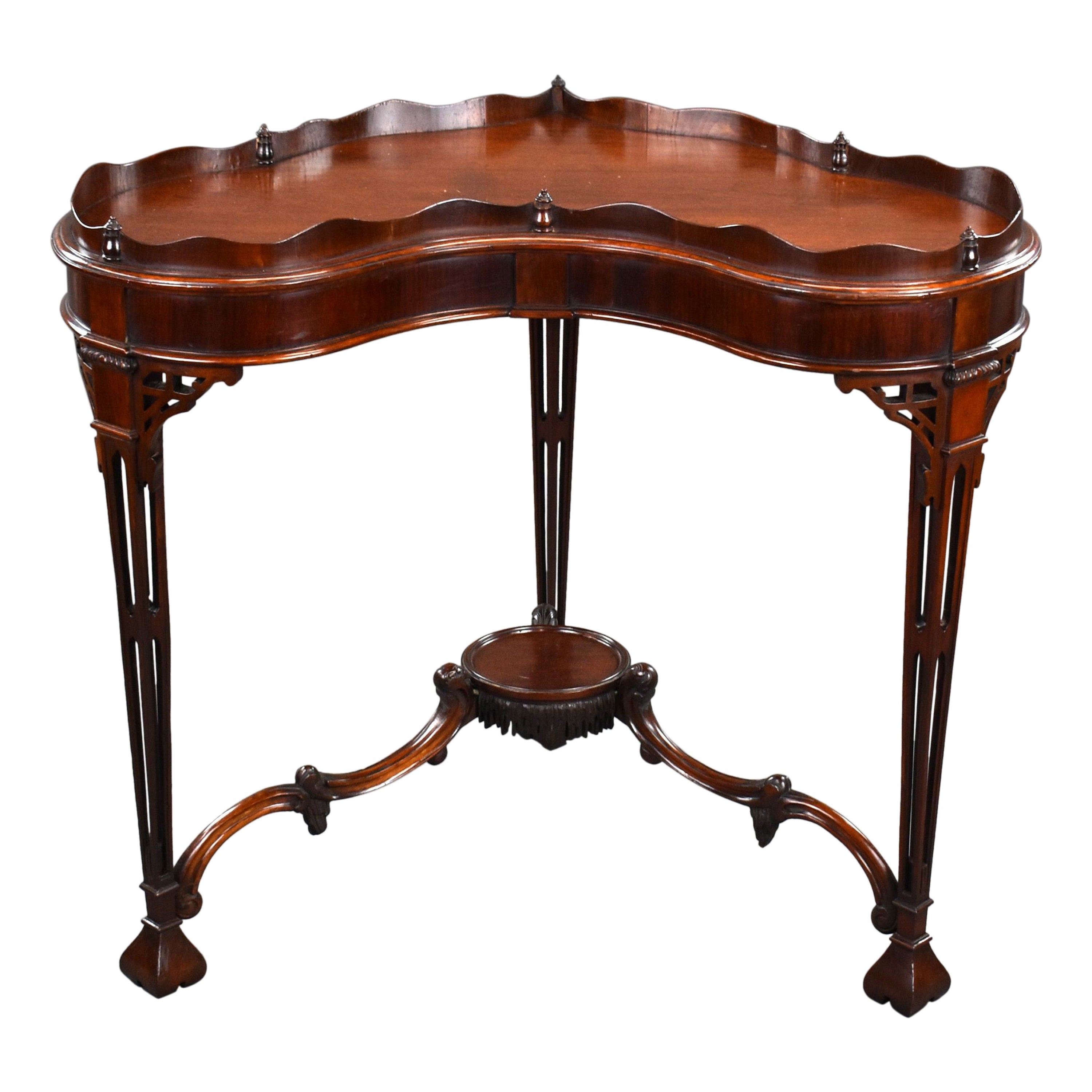 Antique Mahogany Chippendale Style Silver Table For Sale