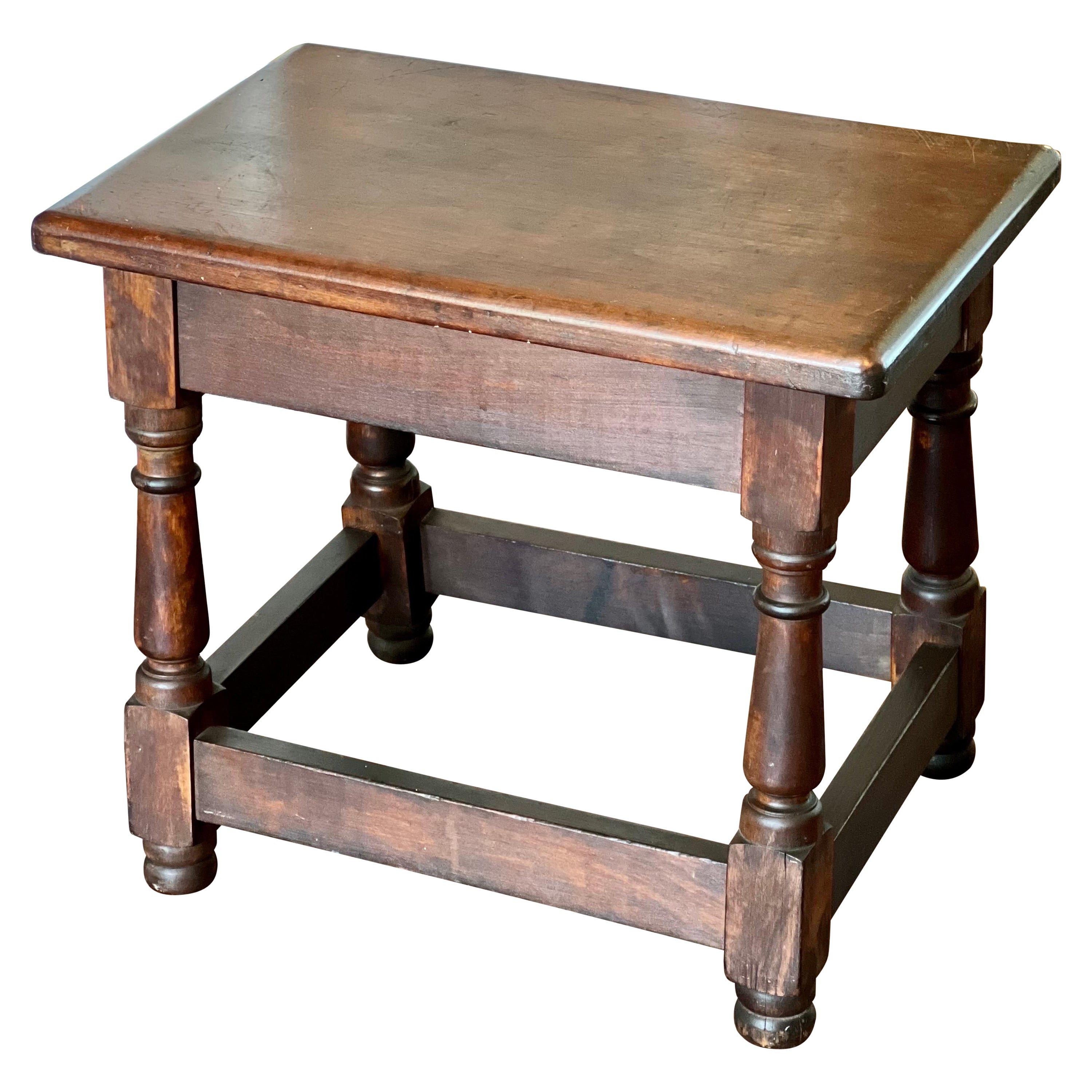 Antique 19th Century English Oak Joint Stool For Sale