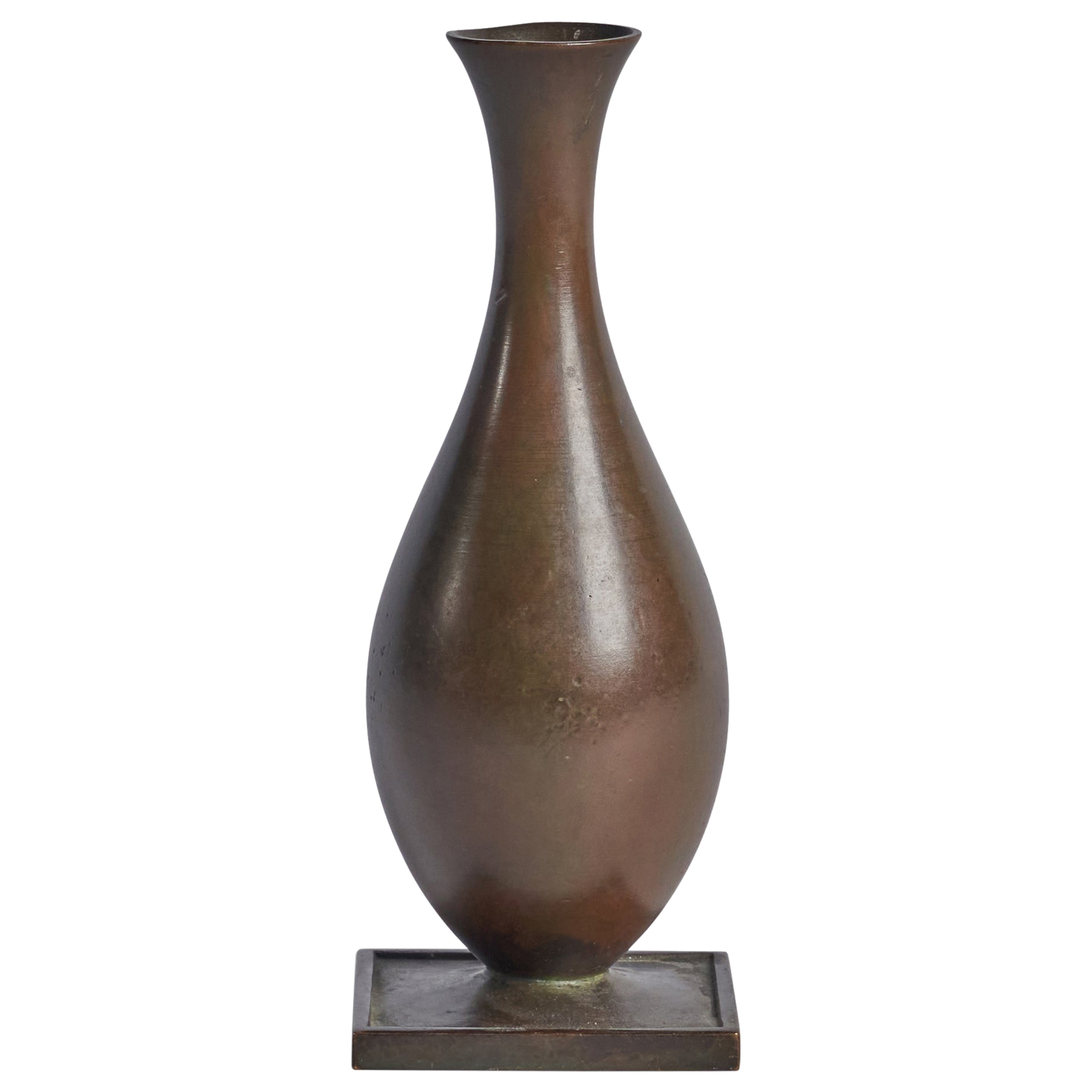 GAB, Vase, Bronze, Sweden, 1930s For Sale