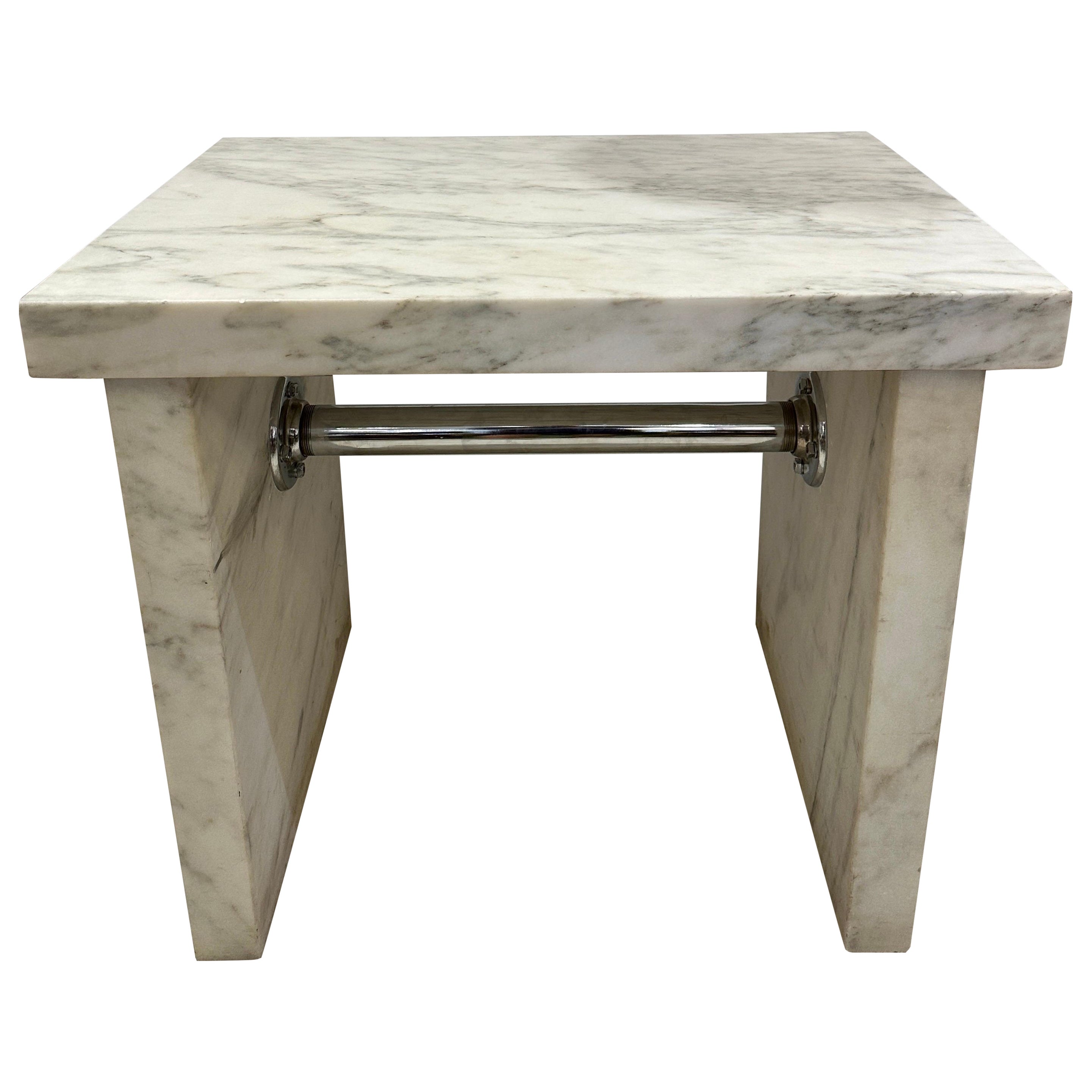 Chocolate Confectioners Marble Table/ Possible Kitchen Island For Sale