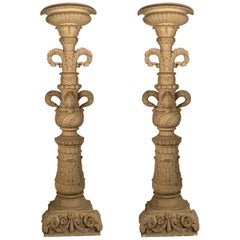 A  Pair of Theatrical Carved Pilasters  Fancifully Moulded and Hand Finished