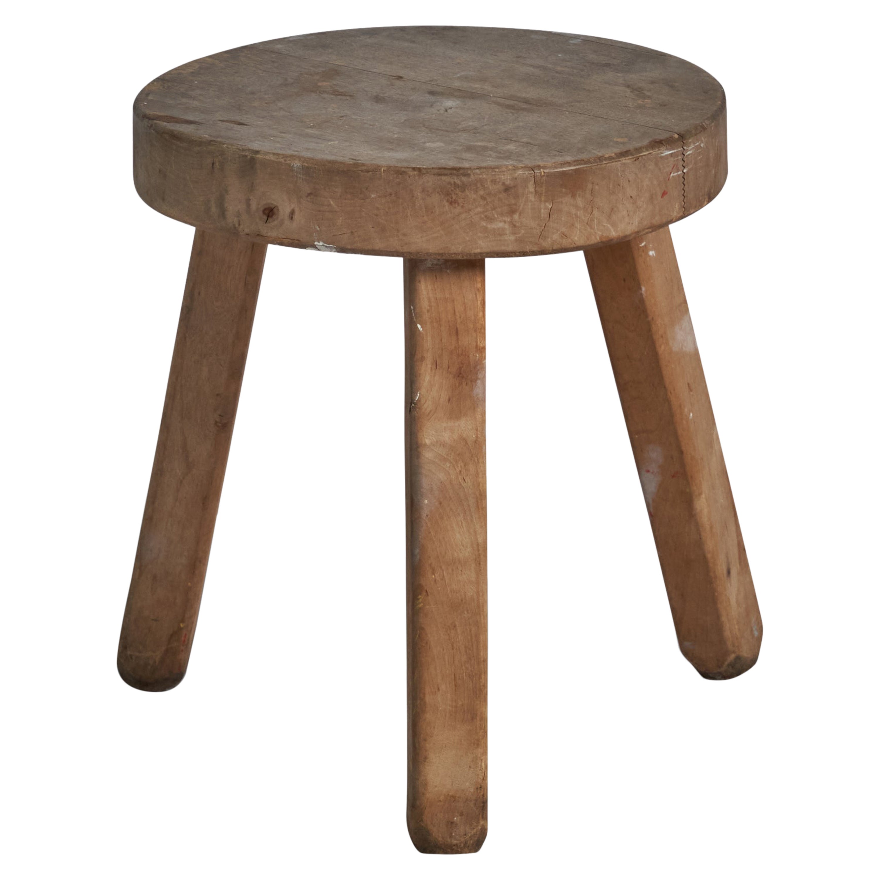 Swedish Designer, Stool, Wood, Sweden, 1930s