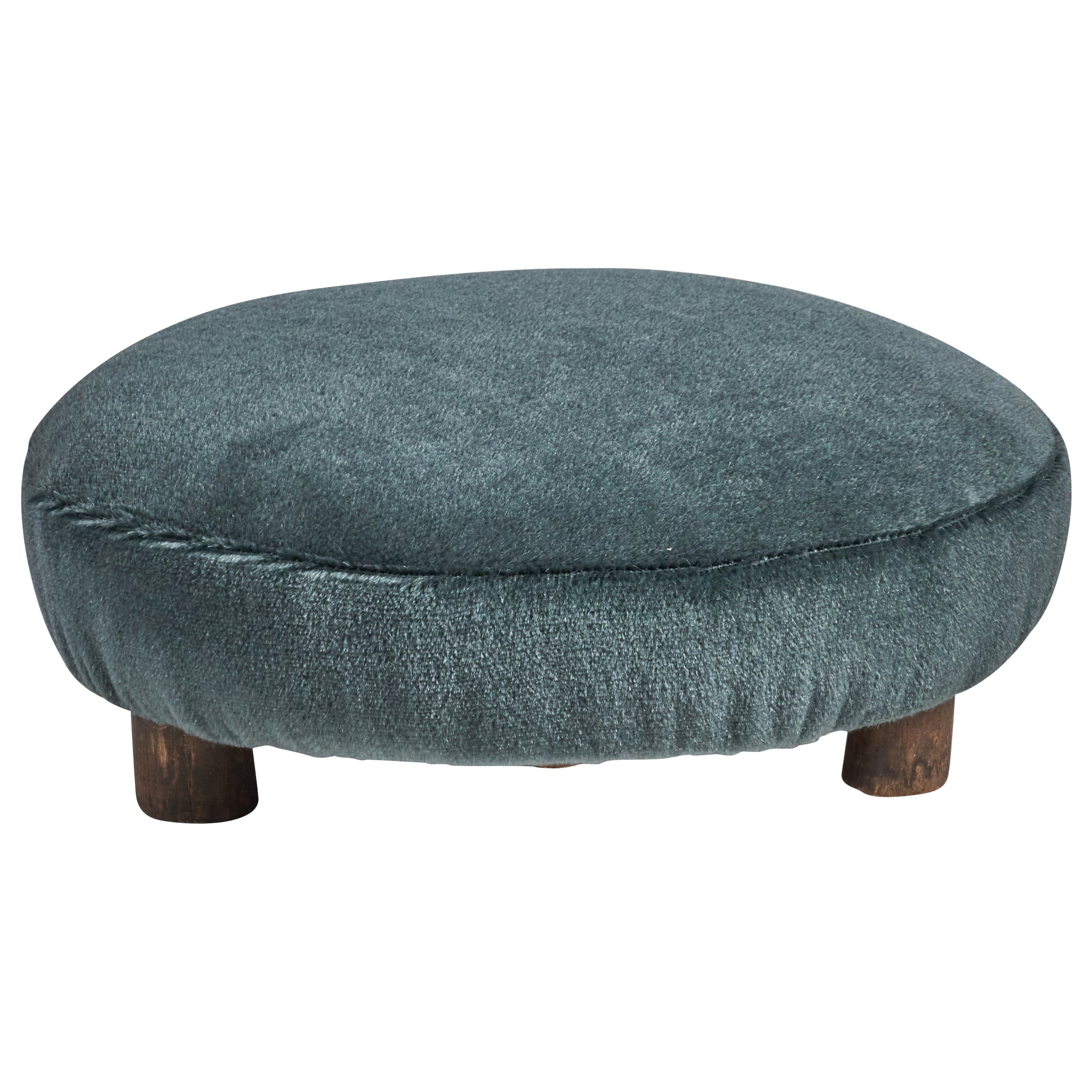 Italian Designer, Small Ottoman, Mohair, Wood, Italy, 1930s For Sale at  1stDibs