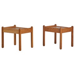 Swedish Designer, Side Tables, Pine, Sweden, 1970s