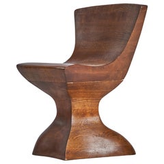 Diseñador americano, Silla auxiliar, Roble, EE.UU., Década de 1980