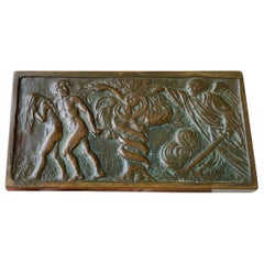 Antique Italian Bronze Wall Plaque of the Expulsion of Adam & Eve