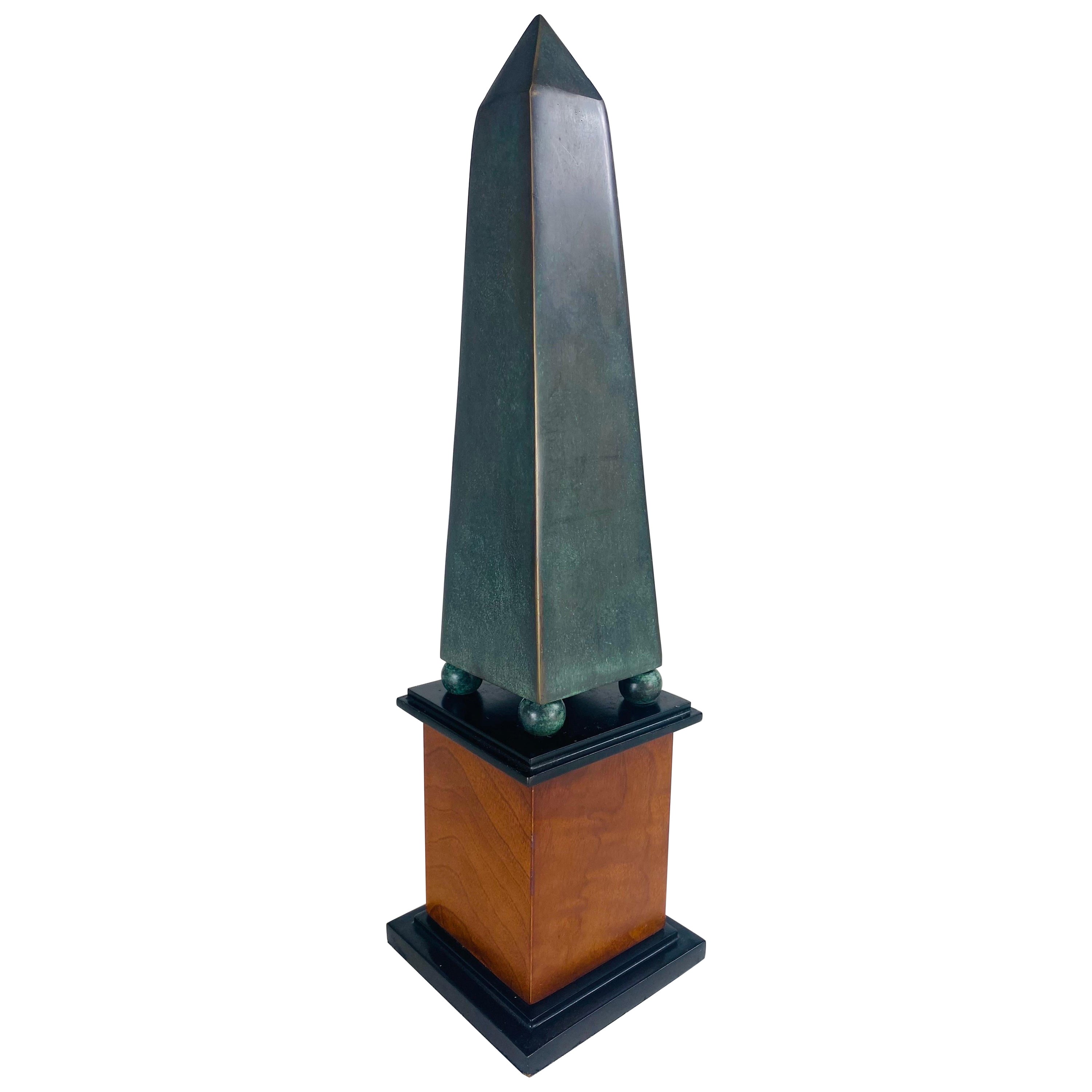 Mid century vintage bronze obelisk after Maitland smith.