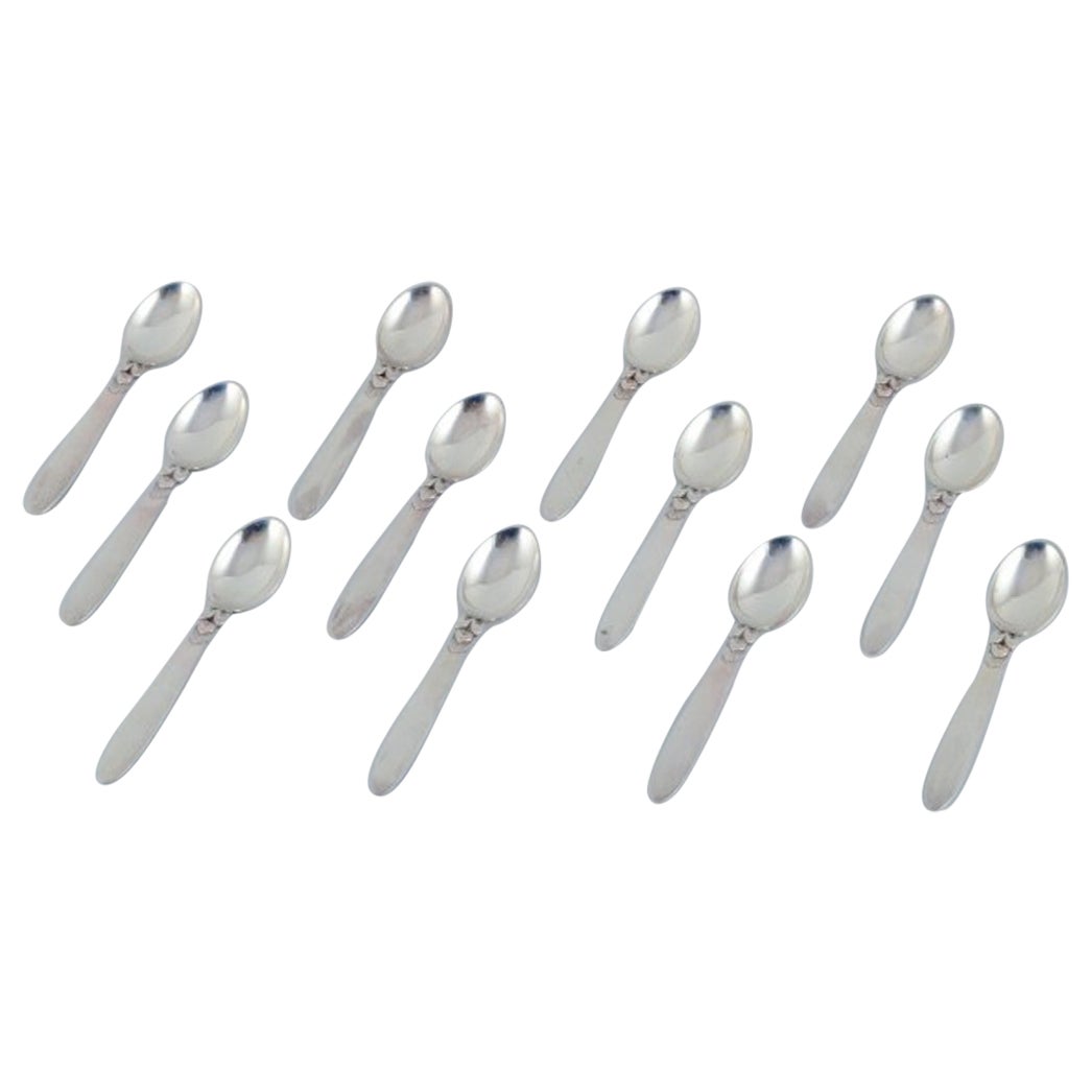 Georg Jensen, Cactus, set of twelve sterling silver coffee spoons. 
