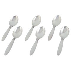Georg Jensen, Cactus, six sterling silver dinner spoons. 