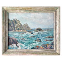 Signed coastal beach painting by Frank Proschwitzky Freyburg
