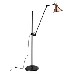DCW Editions La Lampe Gras N°215 Floor Lamp in Black Arm and Copper Shade