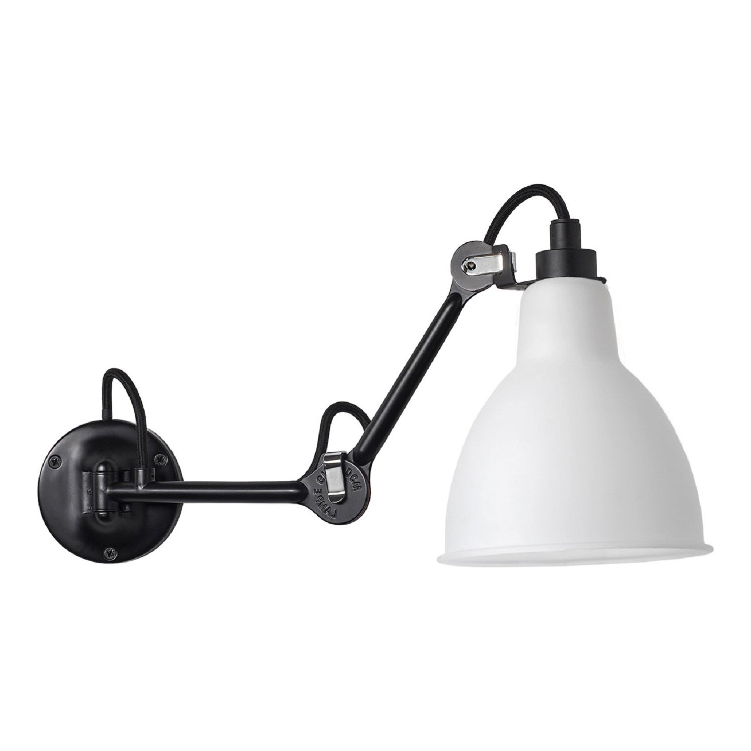 DCW Editions La Lampe Gras N°204 Wall Lamp in Black Arm & Polycarbonate Shade For Sale