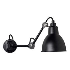 DCW Editions La Lampe Gras N°204 Lampe murale avec bras en acier noir et abat-jour noir