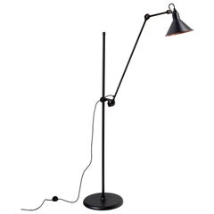 DCW Editions La Lampe Gras N°215 Floor Lamp in Black Arm and Black Copper Shade