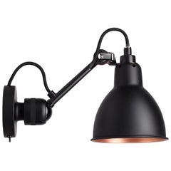 DCW Editions La Lampe Gras N°304 SW Wall Lamp in Black Arm & Black Copper Shade