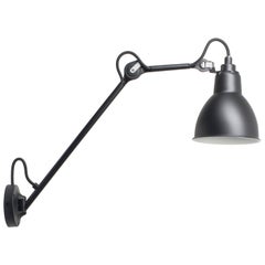 DCW Editions La Lampe Gras N°122 Wall Lamp in Black Arm and Black Shade