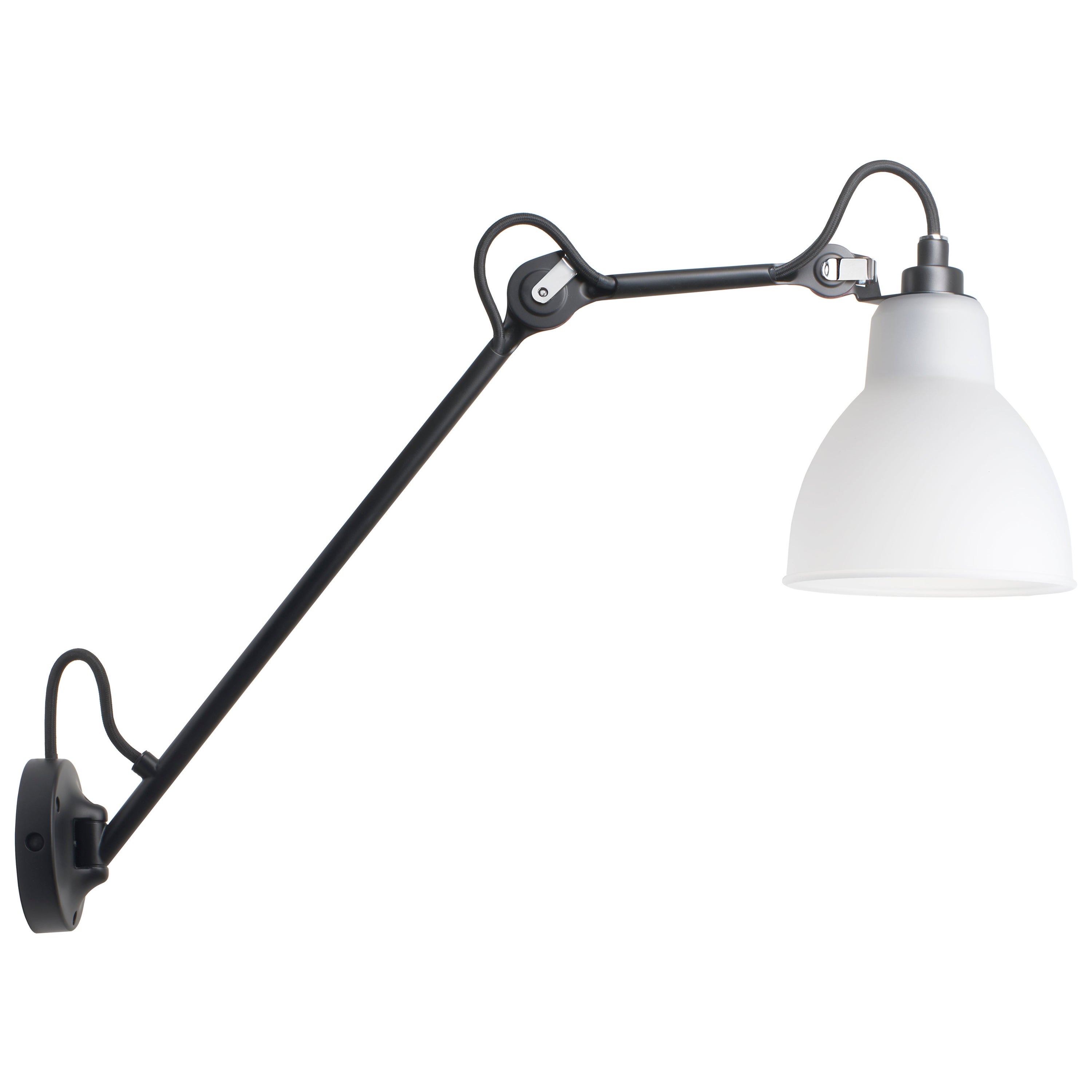 DCW Editions La Lampe Gras N°122 Wall Lamp in Black Arm and Polycarbonate Shade For Sale