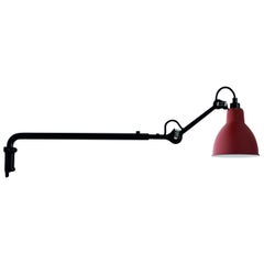 DCW Editions La Lampe Gras N°203 Wall Lamp in Black Steel Arm and Red Shade