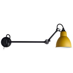 DCW Editions La Lampe Gras N°204 L40 SW Wall Lamp in Black Arm & Yellow Shade