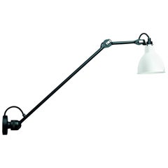 DCW Editions La Lampe Gras N°304 L60 Wall Lamp in Black Arm and White Shade