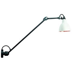 DCW Editions La Lampe Gras N°304 L60 Wall Lamp in Black Arm & White Copper Shade