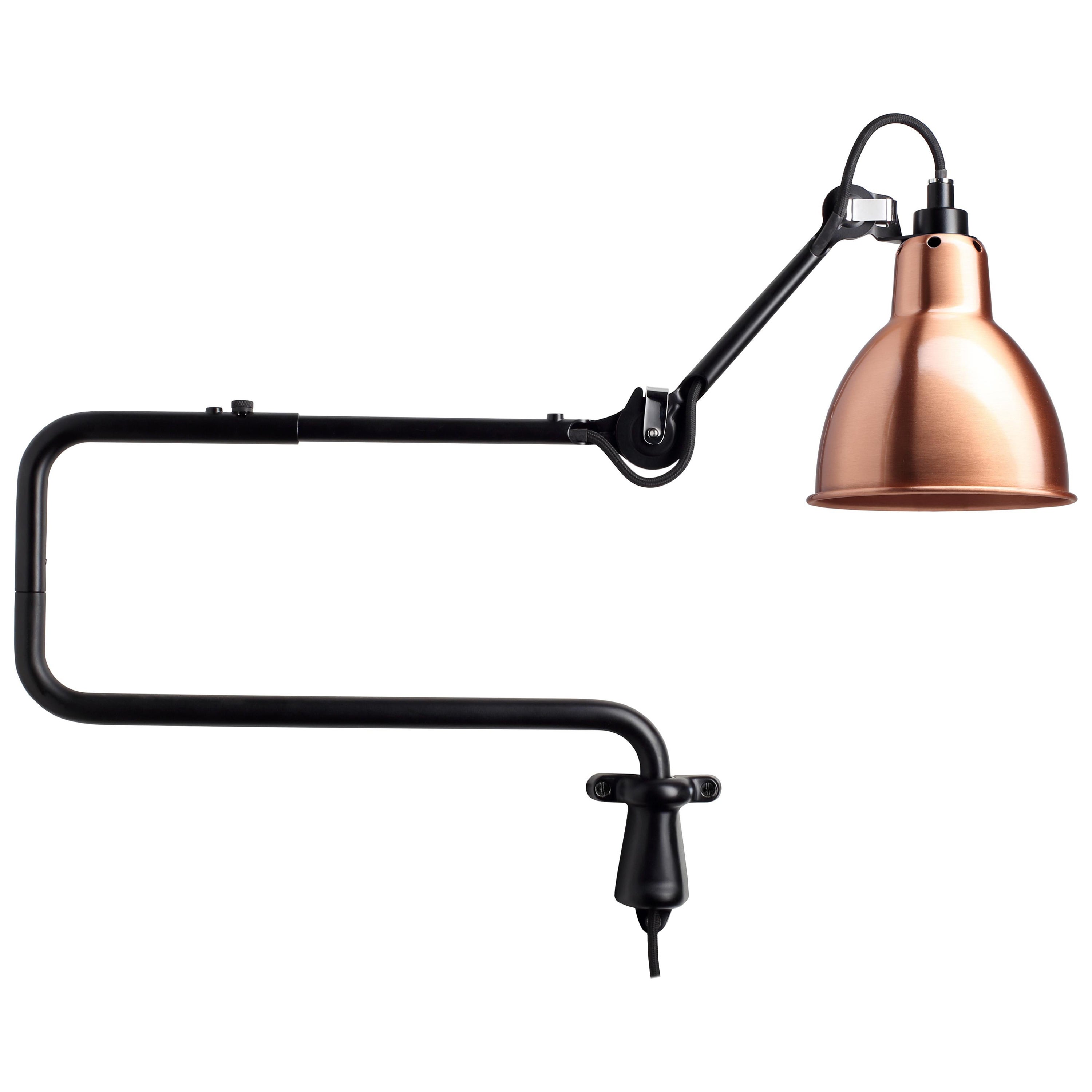 DCW Editions La Lampe Gras N°303 Wall Lamp in Black Arm and Copper Shade