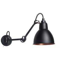 DCW Editions La Lampe Gras N°204 SW Wall Lamp in Black Arm & Black Copper Shade