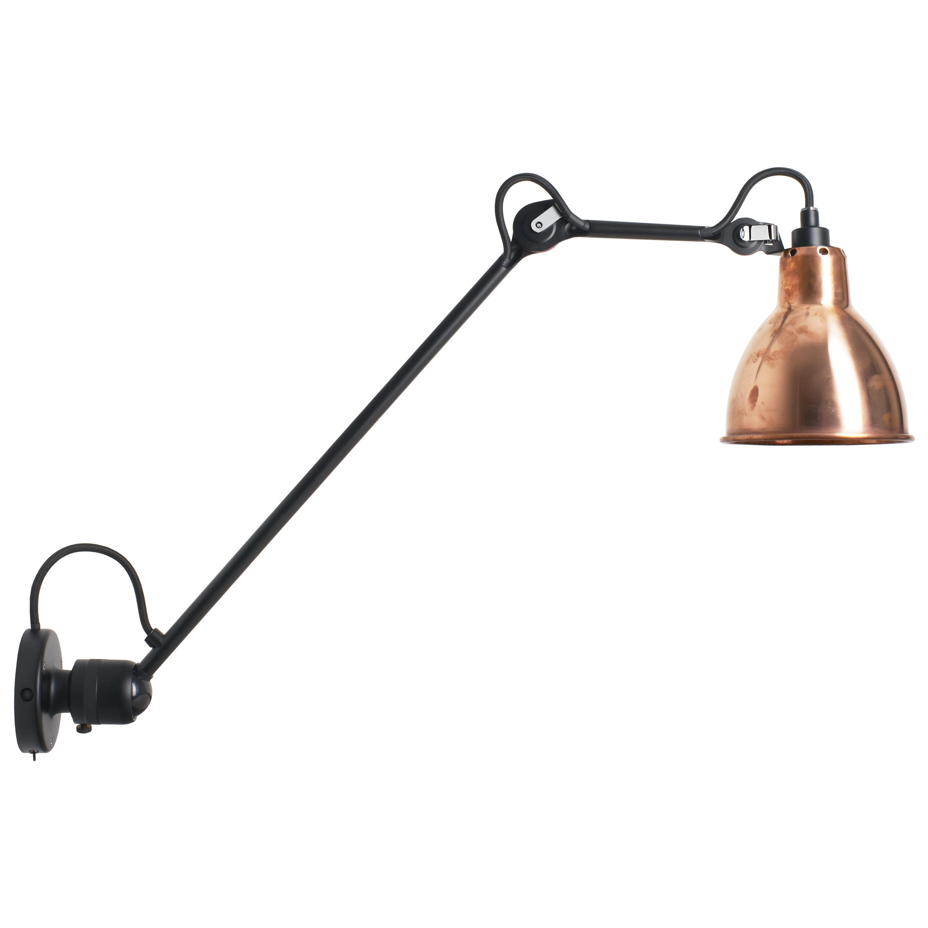 DCW Editions La Lampe Gras N°304 L40 SW Round Wall Lamp in Raw Copper Shade For Sale