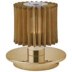 DCW Editions In The Sun Cordless Table Lamp in Gold Steel Body with Gold Mesh