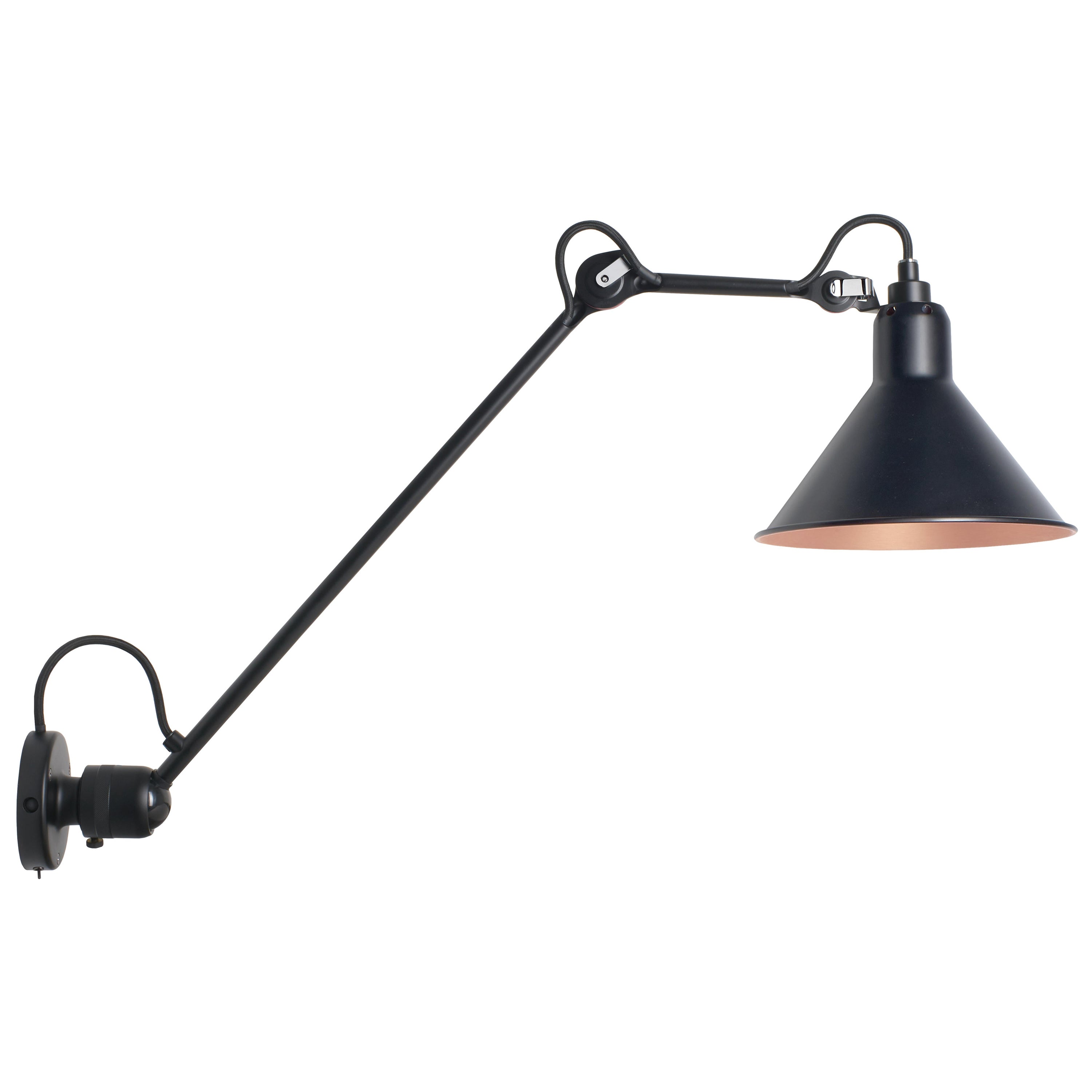 DCW Editions La Lampe Gras N°304 L40 SW Conic Wall Lamp in Black Copper Shade For Sale