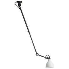 DCW Editions La Lampe Gras N°302 Pendant Light in Black Arm and White Shade