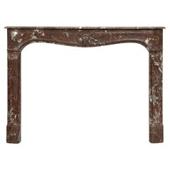 Louis XV Fireplace Mantel in Red Marble