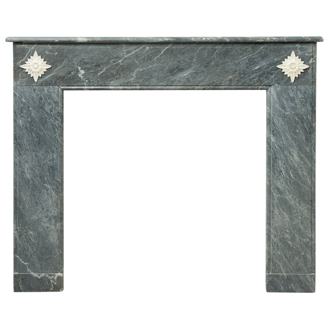 Little Grey Marble Louis XVI Fireplace Mantel For Sale