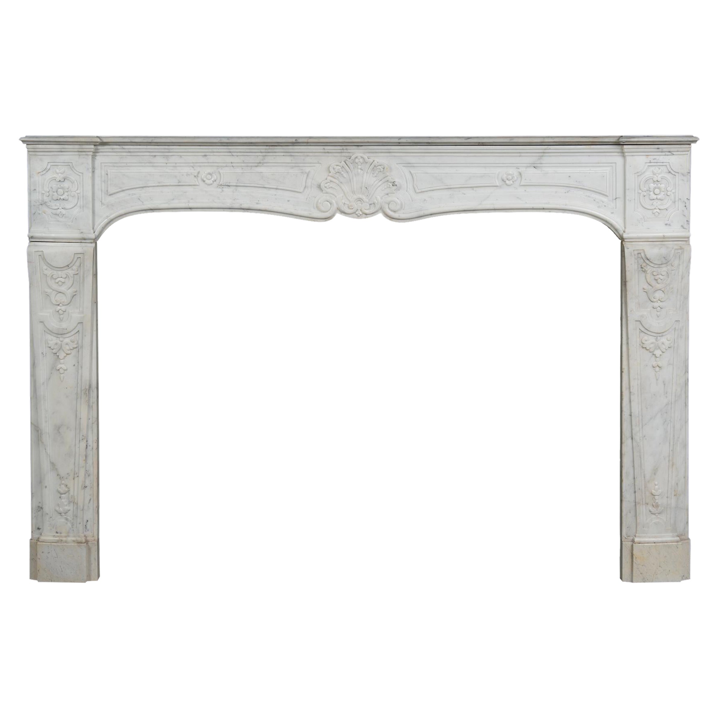 Large French Louis XV Fireplace Mantel For Sale