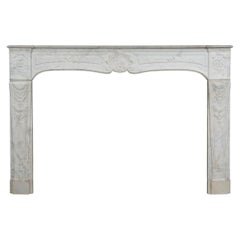 Large French Louis XV Fireplace Mantel